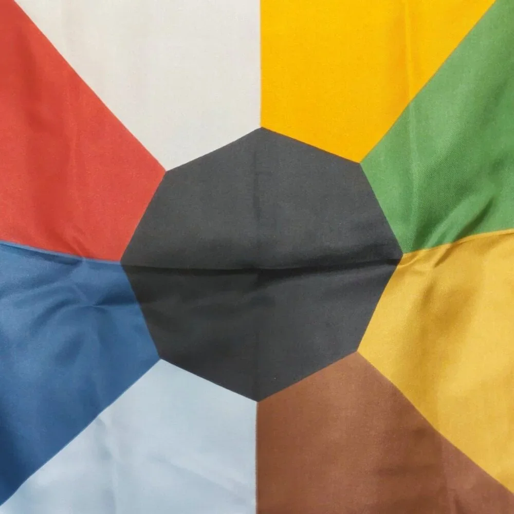 Vintage Ashear All Silk 9 Color Square Scarf 18x18 Made in Italy - Picture 3 of 3